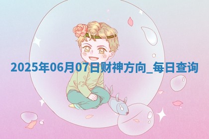2025年06月07日财神方向,每日查询