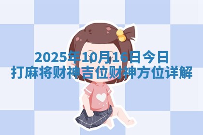 2025年10月16日今日打麻将财神吉位财神方位详解