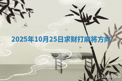 2025年10月25日求财打麻将方向