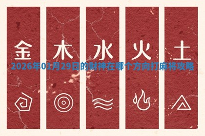 2026年01月29日的财神在哪个方向打麻将攻略 2026年01月29日的财神在哪个方向打麻将攻略