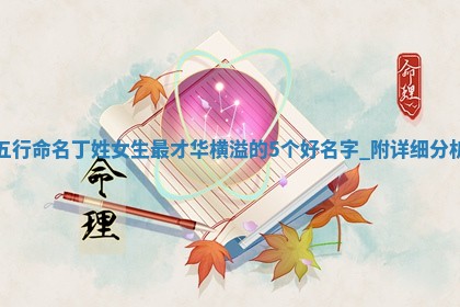 丁姓才华横溢的女生名字